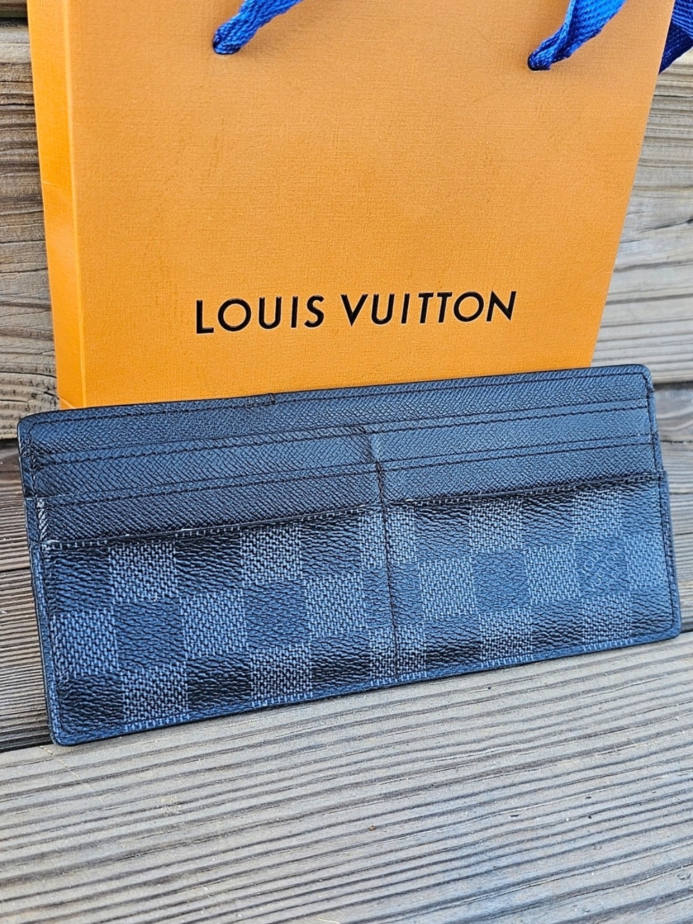 Louis Vuitton Black Damier Graphite Wallet Insert With LV Bag